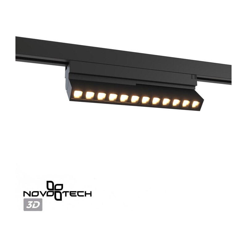 359736 PORT NT25 240 черный Светильник однофазный двухжильный трековый с переключ. цв. температуры IP20 LED 12W 180-265V 2700К/3200К/4000К EOS 3