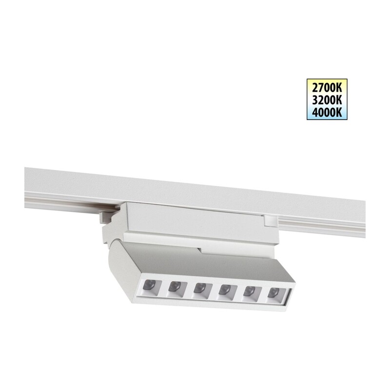 359738 PORT NT25 240 белый Светильник однофазный двухжильный трековый с переключ. цв. температуры IP20 LED 6W 180-265V 2700К/3200К/4000К EOS 6