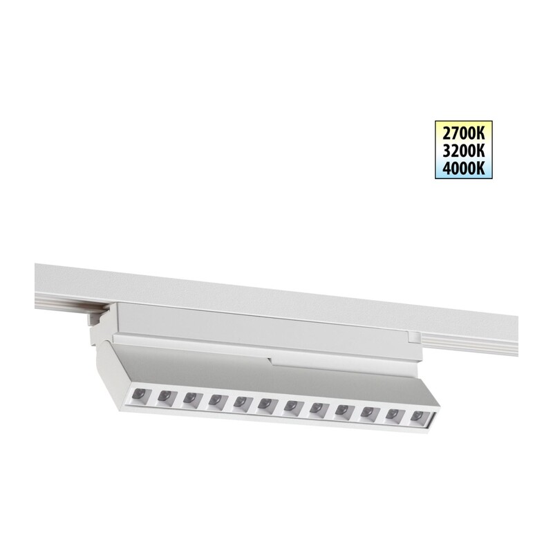 359739 PORT NT25 240 белый Светильник однофазный двухжильный трековый с переключ. цв. температуры IP20 LED 12W 180-265V 2700К/3200К/4000К EOS 6