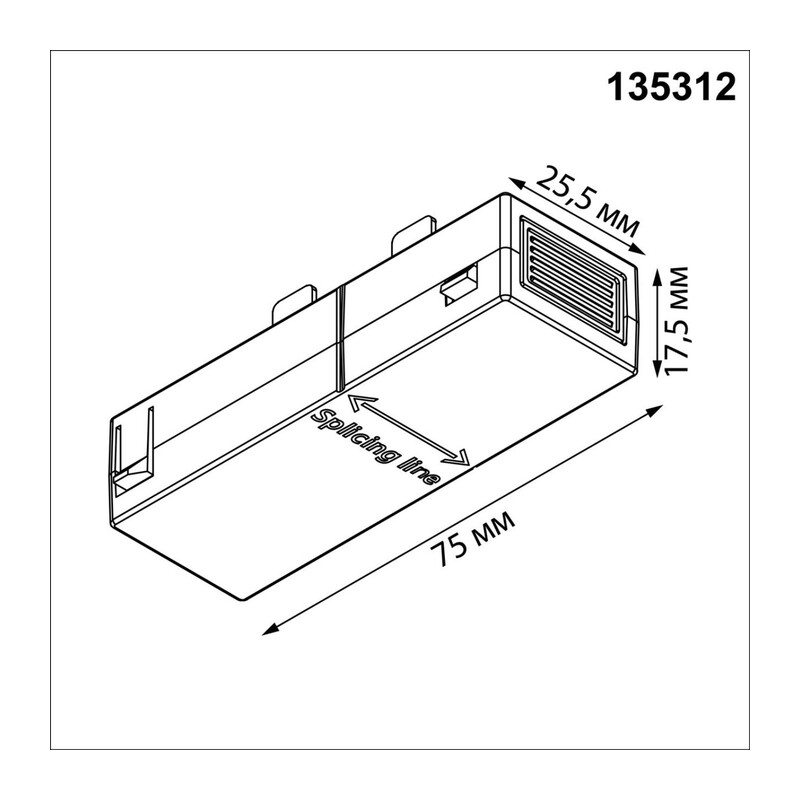 135312 PORT NT25 206 черный Соединитель с токопроводом прямой IP20 90-240V VECTOR 2