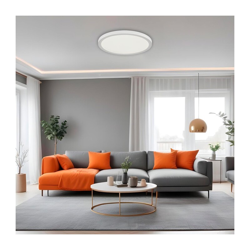 7790/18L MITRA LED SN 000 Светильник пластик/белый LED 18Вт 3000/4000/6500К D225 IP44 CCT/датчик движения NEBULA WHITE 5