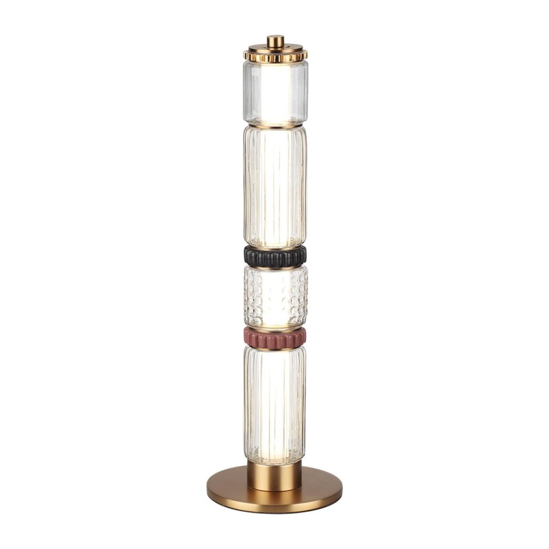5455/15TL L-VISION ODL_EX26 043 сатин.латунь/терракот/черный Настольная лампа LED 15W 4000K COLLIER