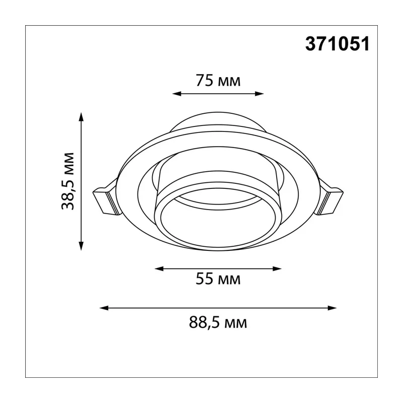 371051 WIR NT26 000 черный Светильник встраиваемый IP20 GU10 12W 220-240V LIRIO 6