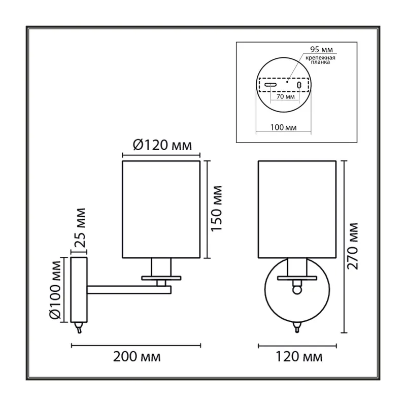 8412/1W NEOCLASSI LN27 153 латунь/белый,  металл/текстиль Бра Е14 40W 220V ECLATE 2
