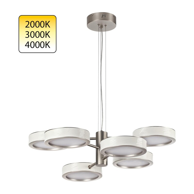 5451/99L L-VISION  ODL_EX26 белый/никель/металл/керамика/акрил Люстра LED 99W  2000К/3000K/4000K Rivera 4
