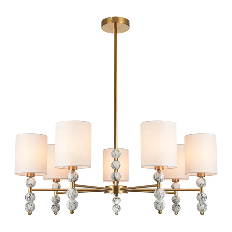 8441/7 MODERNI LN27 057 французское золото/белый металл  /текстиль Люстра E14 40W 220V TORRY 3