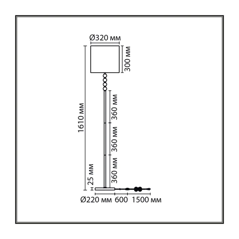 8441/1F MODERNI LN27 057 французское золото/белый металл  /текстиль Торшер E27 60W 220V TORRY 4