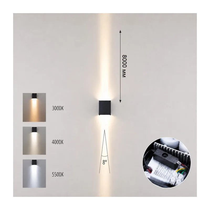 7188/10WLP NATURE ODL27 Уличный фасадный светильник IP65 LED 10W 3000/4000/5500K 8° 85-265V ARROW