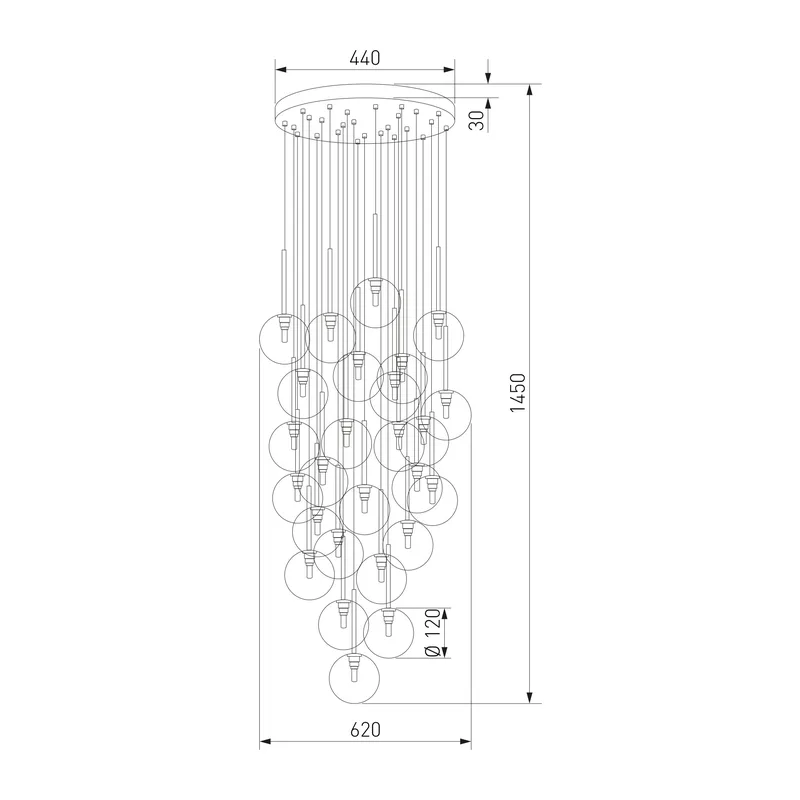 Подвесной светильник со стеклянными плафонами 10099 Nilos TK Lighting 3