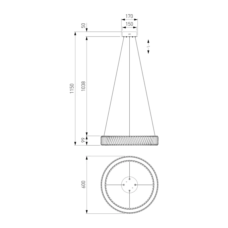 Светодиодная хрустальная люстра 101004 LED никель хрусталь Strotskis Eurosvet 5