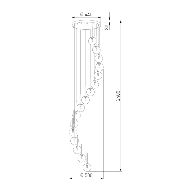 Подвесной светильник со стеклянными плафонами 10182 Aurora TK Lighting 6