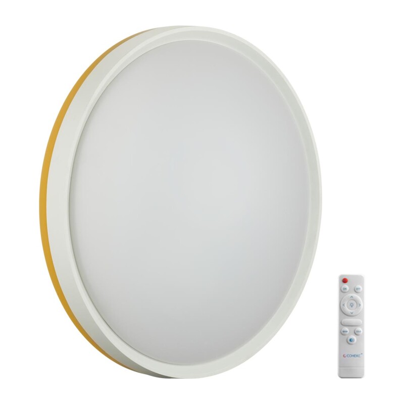 7709/EL COLOR SN 154 Светильник пластик/желтый LED 70Вт 3000-6000К D500 IP43 пульт ДУ KEZO YELLOW