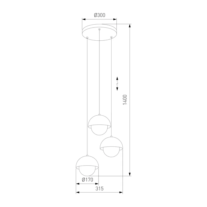 Подвесной светильник со стеклянными плафонами 10206 Bono TK Lighting 4