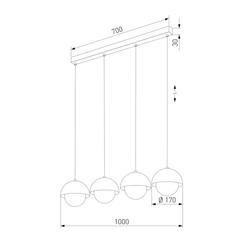 Подвесной светильник со стеклянными плафонами 10213 Bono TK Lighting 7