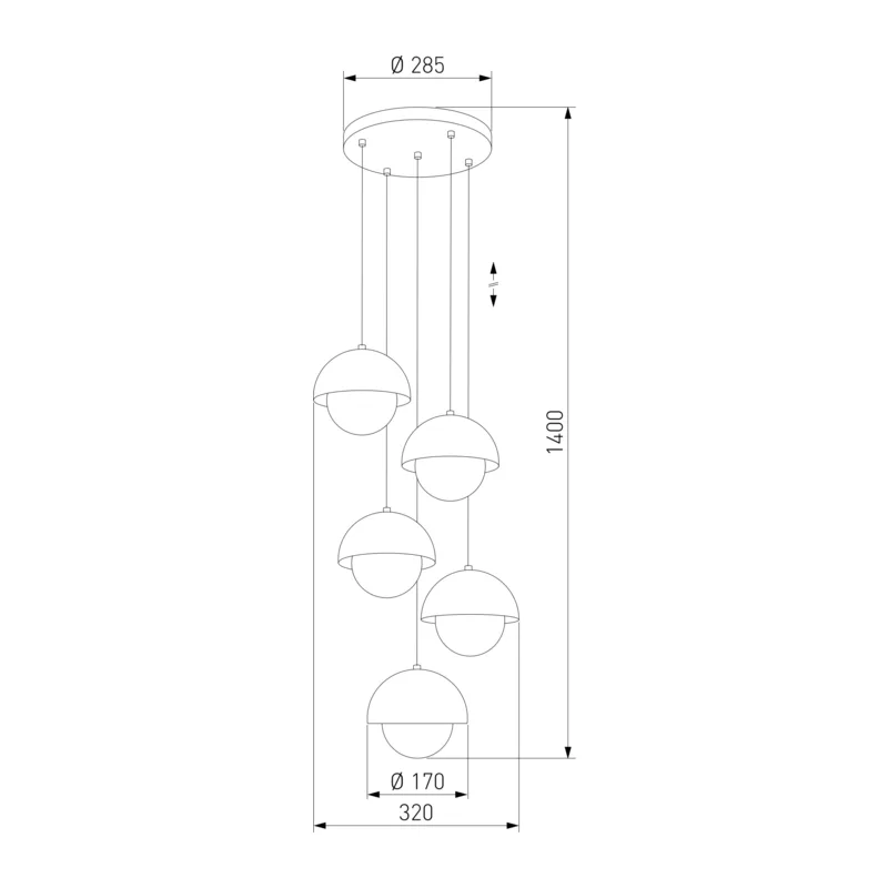 Подвесной светильник со стеклянными плафонами 10214 Bono TK Lighting 5