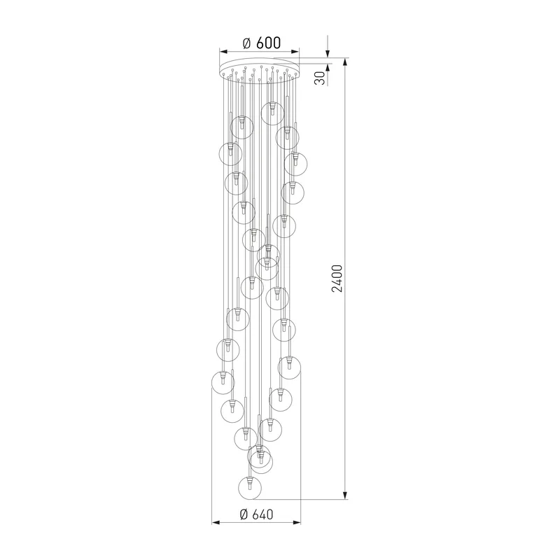 Подвесной светильник со стеклянными плафонами 10258 Aurora TK Lighting 7