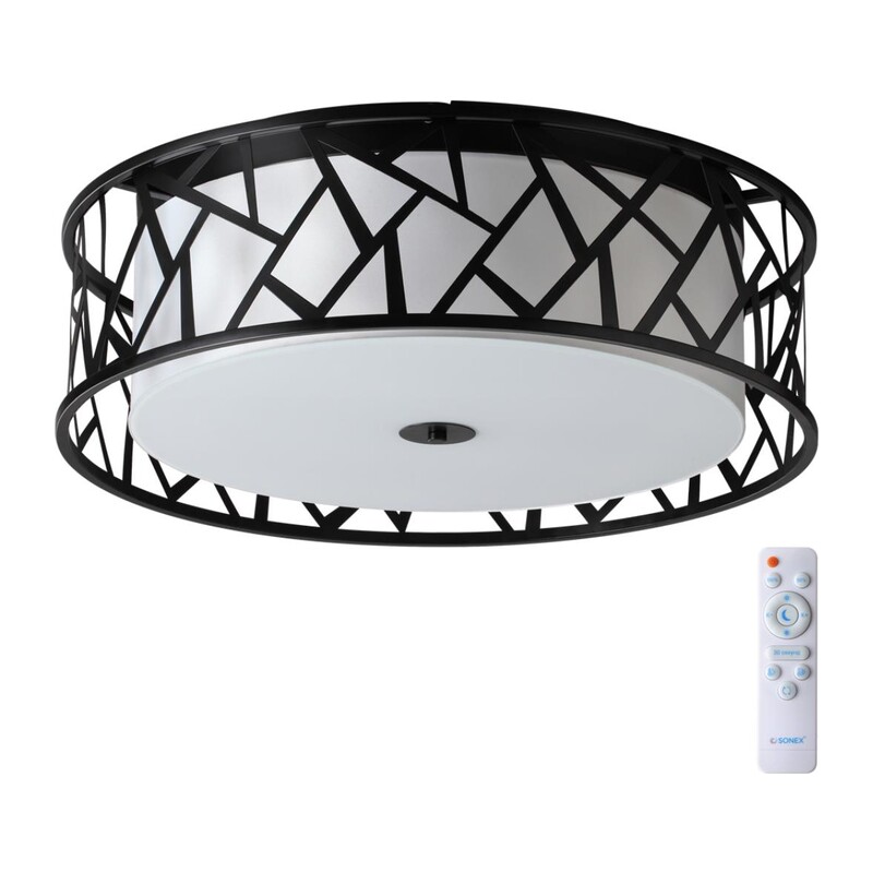 7700/60L AVRA LED SN 596 Светильник металл/ткань/стекло/белый/черный LED 60Вт 3000-6000K D600 IP20 пульт ДУ FABIANA 5