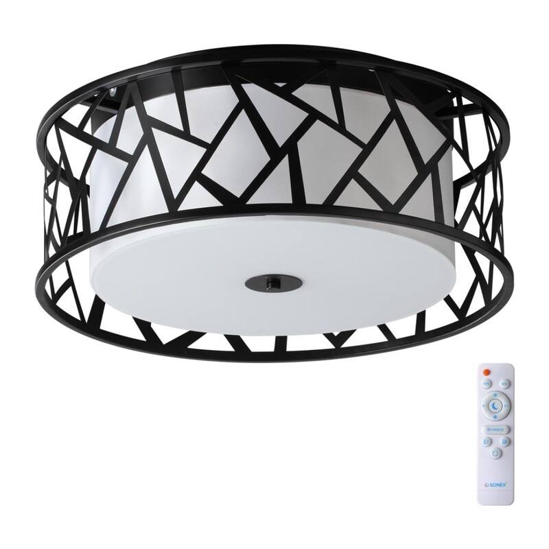 7700/40L AVRA LED SN 596 Светильник металл/ткань/стекло/белый/черный LED 40Вт 3000-6000K D500 IP20 пульт ДУ FABIANA 5