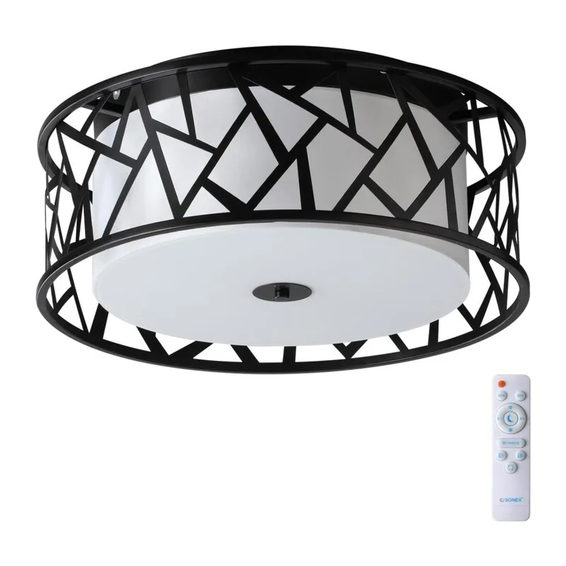 7700/40L AVRA LED SN 596 Светильник металл/ткань/стекло/белый/черный LED 40Вт 3000-6000K D500 IP20 пульт ДУ FABIANA