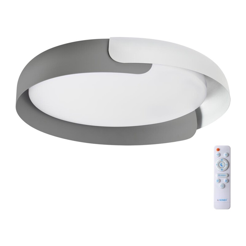 7707/60L AVRA LED SN 586 Светильник металл/пластик/белый/серый LED 60Вт 3000-6000K D580 IP20 пульт ДУ ANTARES