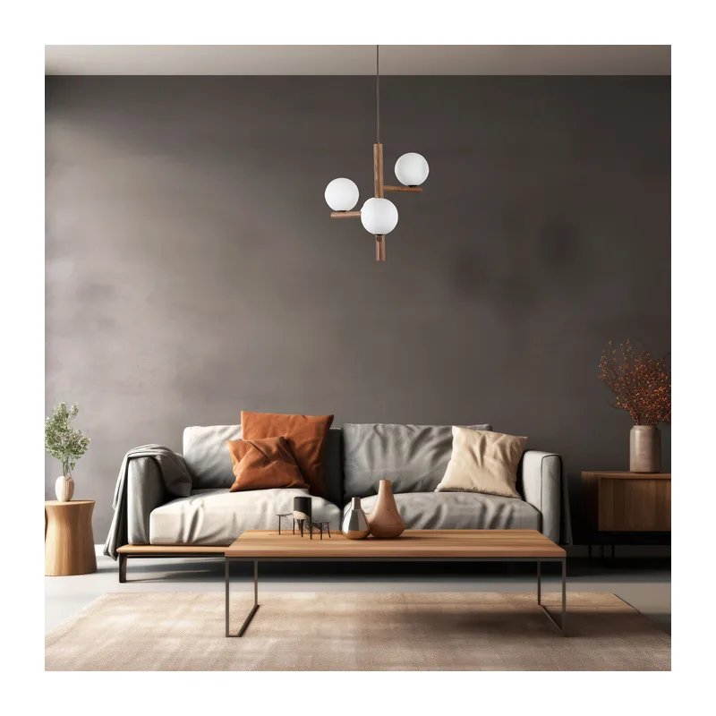 Подвесной светильник со стеклянными плафонами 10271 Estera Wood TK Lighting 3