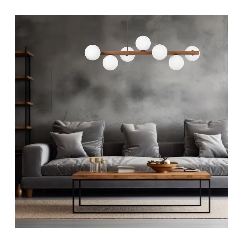 Подвесной светильник со стеклянными плафонами 10272 Estera Wood TK Lighting 4