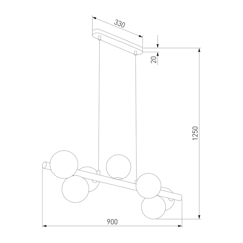 Подвесной светильник со стеклянными плафонами 10272 Estera Wood TK Lighting 5