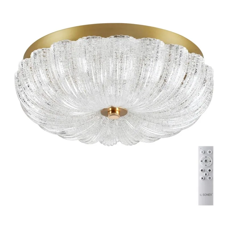 7719/36L PIKO LED SN 567 Светильник металл/стекло/прозрачный/золотой LED 36Вт 3000-6500K D300 IP20 пульт ДУ TESORO