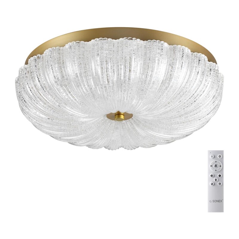 7719/48L PIKO LED SN 567 Светильник металл/стекло/прозрачный/золотой LED 48Вт 3000-6500K D400 IP20 пульт ДУ TESORO