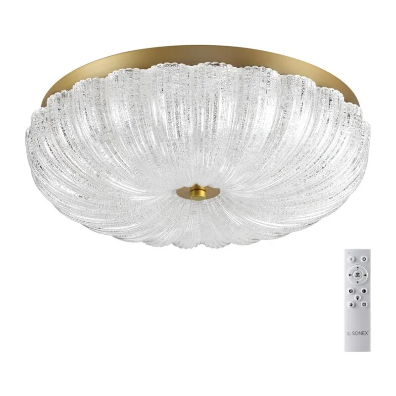 7719/48L PIKO LED SN 567 Светильник металл/стекло/прозрачный/золотой LED 48Вт 3000-6500K D400 IP20 пульт ДУ TESORO