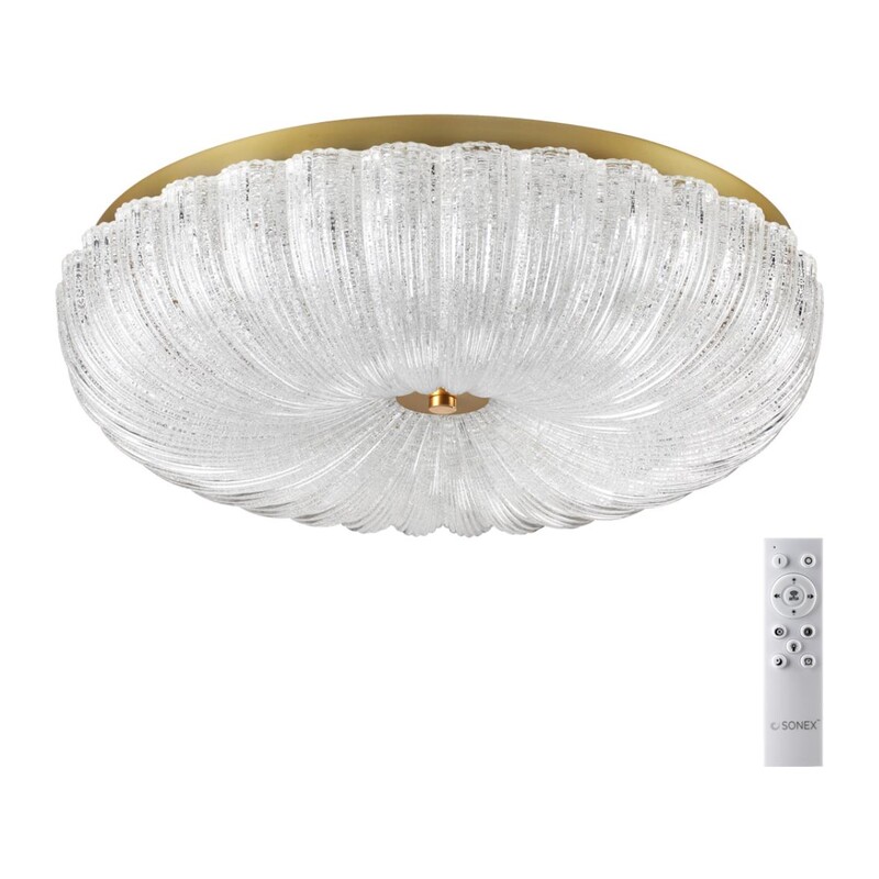 7719/60L PIKO LED SN 567 Светильник металл/стекло/прозрачный/золотой LED 60Вт 3000-6500K D500 IP20 пульт ДУ TESORO