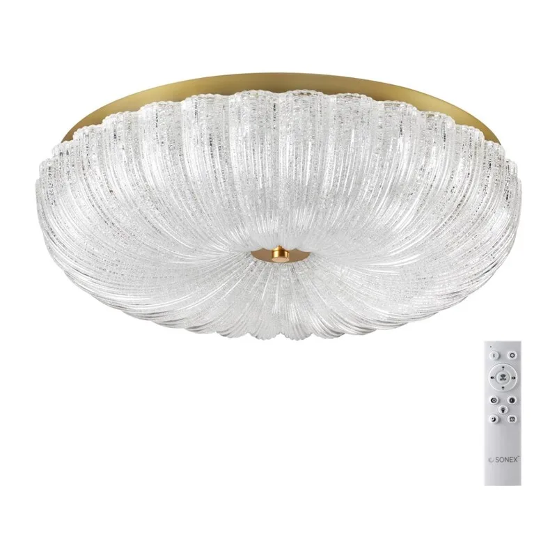 7719/60L PIKO LED SN 567 Светильник металл/стекло/прозрачный/золотой LED 60Вт 3000-6500K D500 IP20 пульт ДУ TESORO
