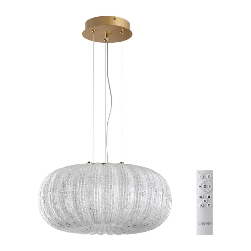 7720/36L PIKO LED SN 572 Светильник металл/стекло/прозрачный/золотой LED 36Вт 3000-6500K D400 IP20 пульт ДУ ANGELO