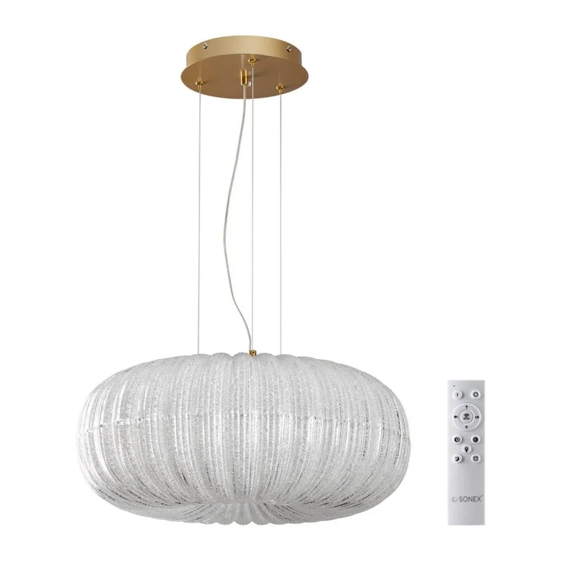 7720/48L PIKO LED SN 572 Светильник металл/стекло/прозрачный/золотой LED 48Вт 3000-6500K D500 IP20 пульт ДУ ANGELO