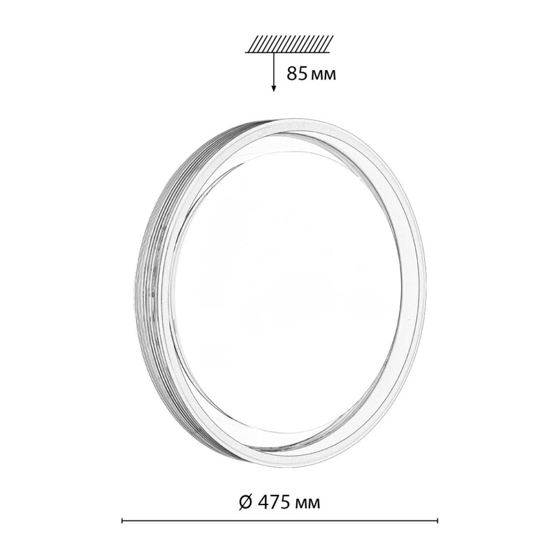 7698/DL MARON SN 148 Светильник пластик/кофе/прозрачный LED 48Вт 3000-6000K D475 IP43 пульт ДУ MEDEN 2