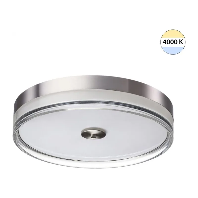 7727/76L MITRA LED SN 541 Светильник металл/акрил/никель/прозрачный LED 76Вт 4000K D400 IP20 ETERNA