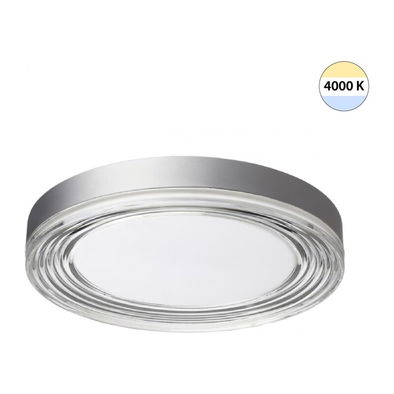 7728/76L MITRA LED SN 541 Светильник металл/акрил/серебро/прозрачный LED 76Вт 4000K D400 IP20 INFINITA