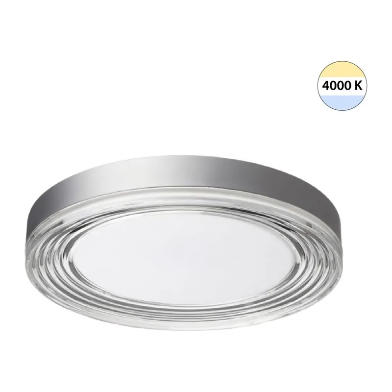 7728/76L MITRA LED SN 541 Светильник металл/акрил/серебро/прозрачный LED 76Вт 4000K D400 IP20 INFINITA