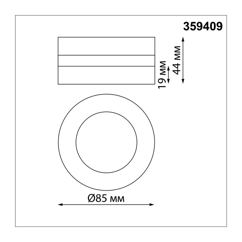359409 OVER NT24 422 белый Светильник накладной/встраиваемый IP20 LED 5W 220V 3000K 240Лм GRODA 3