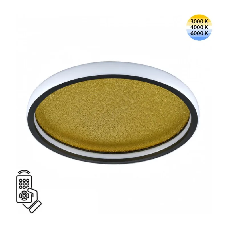 7736/60L MITRA LED SN 604 Светильник металл/акрил/белый/золотой/черный LED 60Вт 3000-6500К D450 IP20 пульт ДУ SHIMMERS