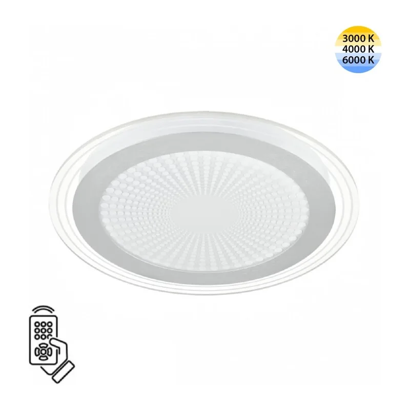 7739/80L MITRA LED SN 603 Светильник металл/акрил/белый/серебряный/прозрачный LED 80Вт 3000-6500К D480 IP20 пульт ДУ PROMISE