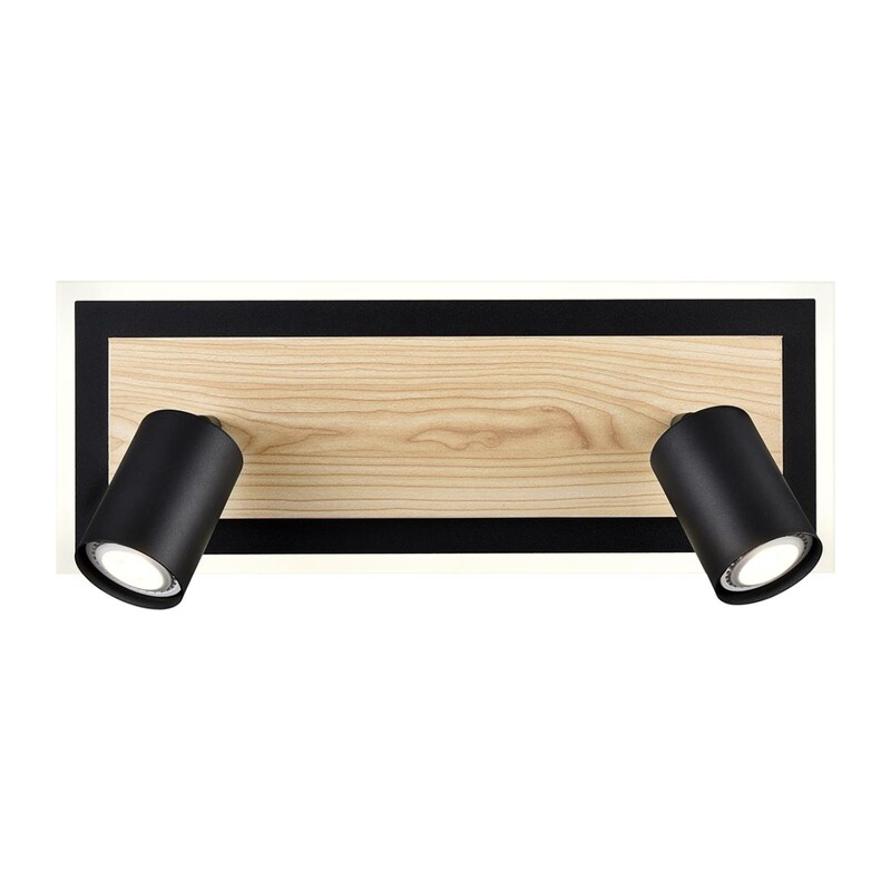 8025/19WL LEDIO LN24 000 черный/дерево, металл/МДФ Настенный светильник GU10 LED 2*10W + LED 19W 4000K 220V PINE