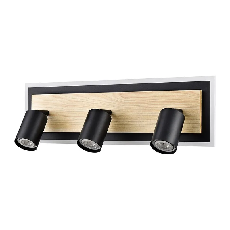 8025/20WL LEDIO LN24 000 черный/дерево, металл/МДФ Настенный светильник GU10 LED 3*10W + LED 20W 4000K 220V PINE