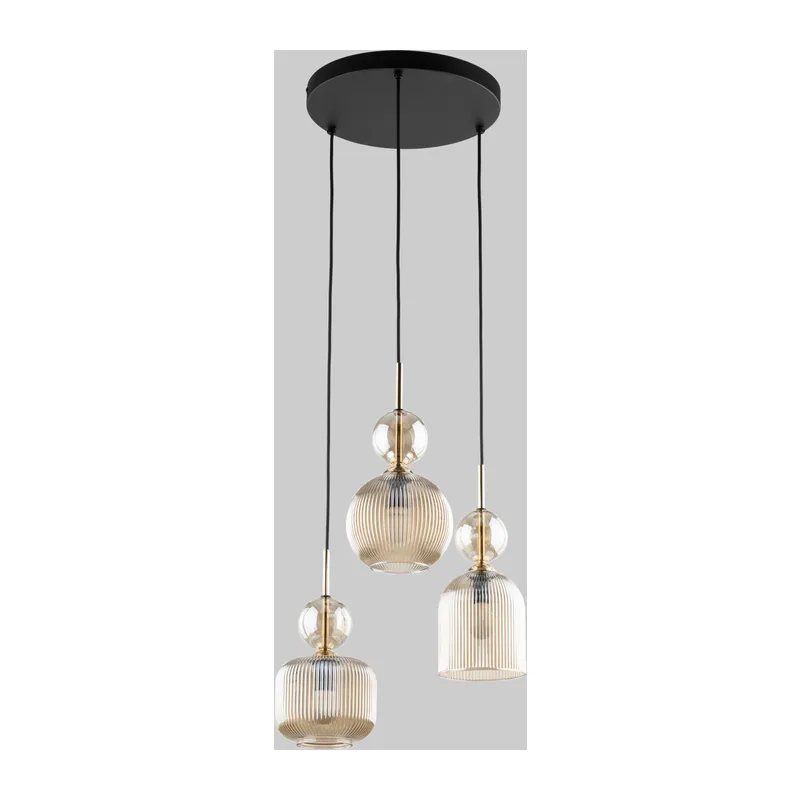 Подвесной светильник с плафонами из фактурного стекла 11041 Sophia Cognac TK Lighting