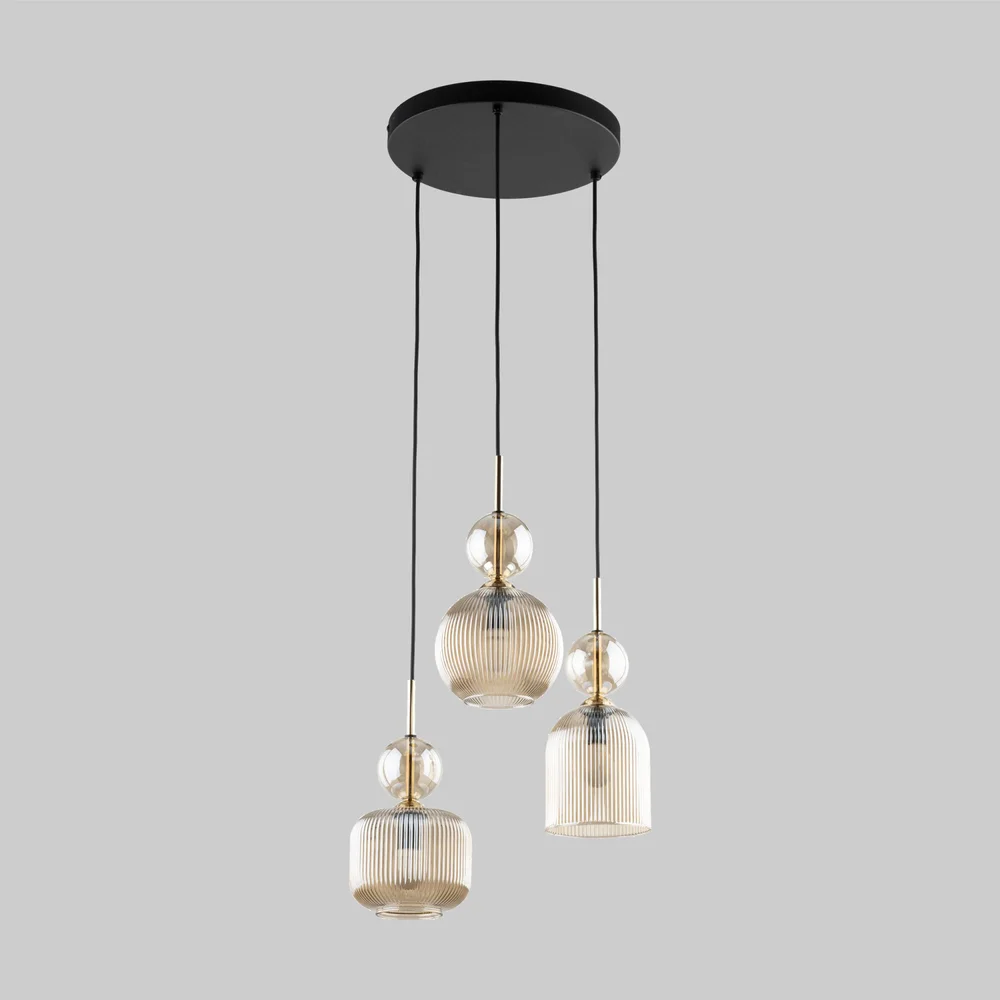 Подвесной светильник с плафонами из фактурного стекла 11041 Sophia Cognac TK Lighting