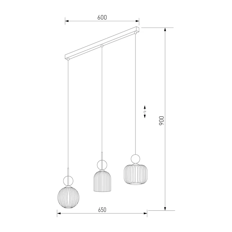 Подвесной светильник со стеклянными плафонами 11042 Sophia Cognac TK Lighting 2
