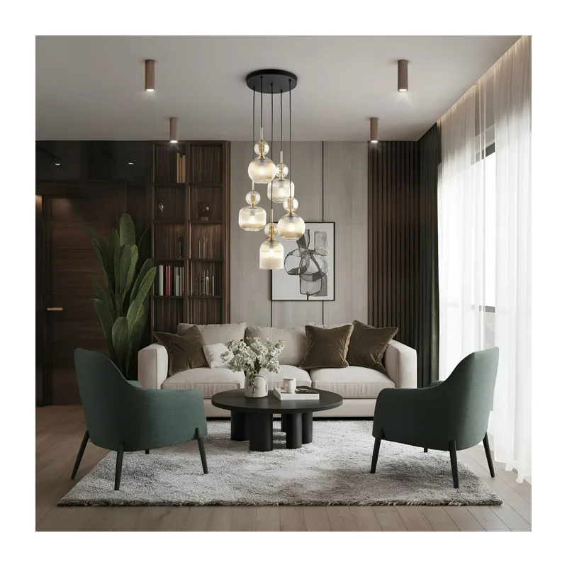 Подвесной светильник со стеклянными плафонами 11043 Sophia Cognac TK Lighting 2