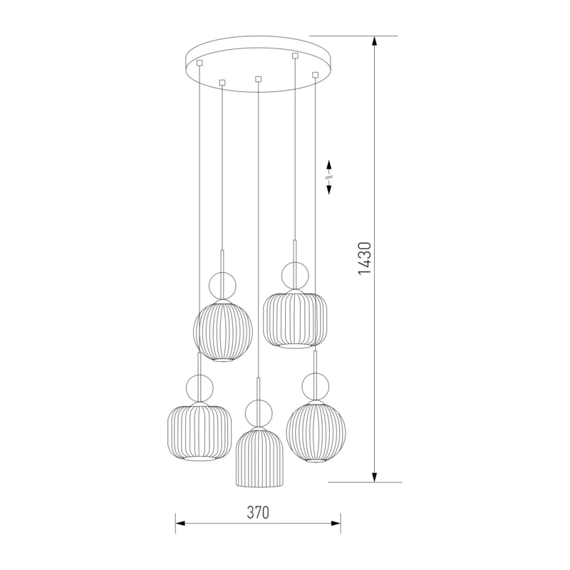 Подвесной светильник со стеклянными плафонами 11043 Sophia Cognac TK Lighting 4