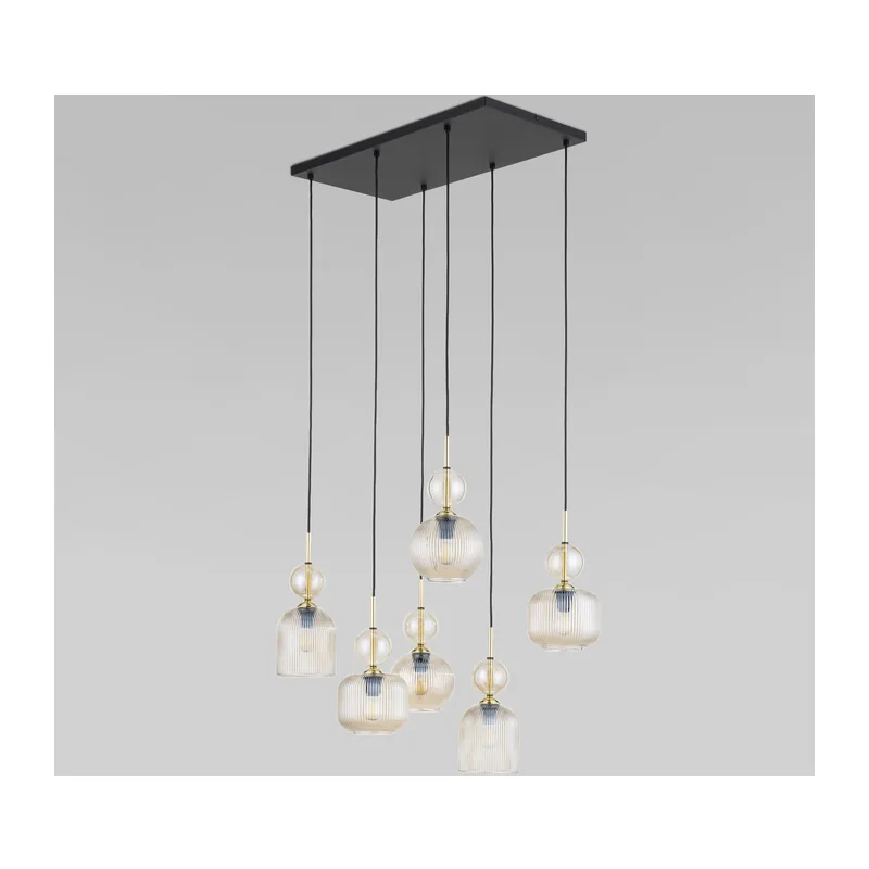 Подвесной светильник с плафоном из фактурного стекла 11044 Sophia Cognac TK Lighting