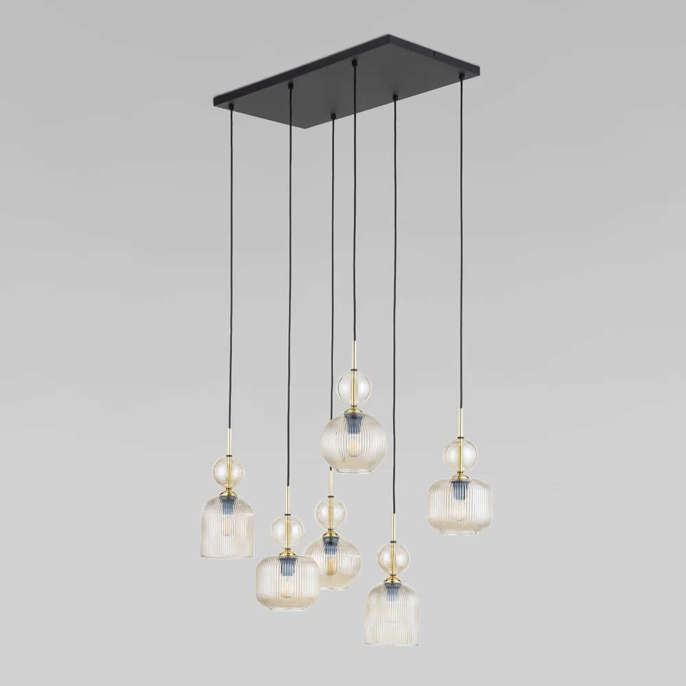 Подвесной светильник с плафоном из фактурного стекла 11044 Sophia Cognac TK Lighting